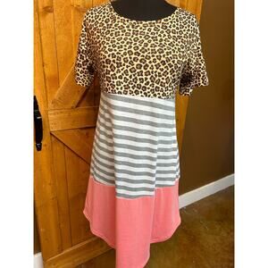 Women's Large Tiered Mixed Print Dress EUC Worn Once Boutique